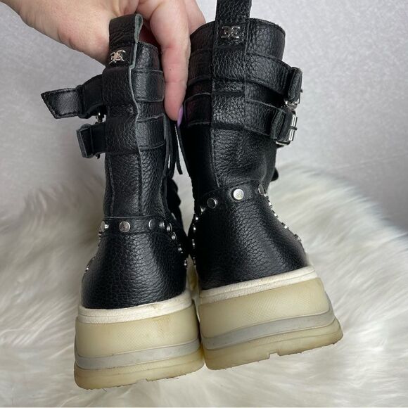 sam Edelman Pebble Leather Resnie High Top Combat Boots 7 - Picture 3 of 8